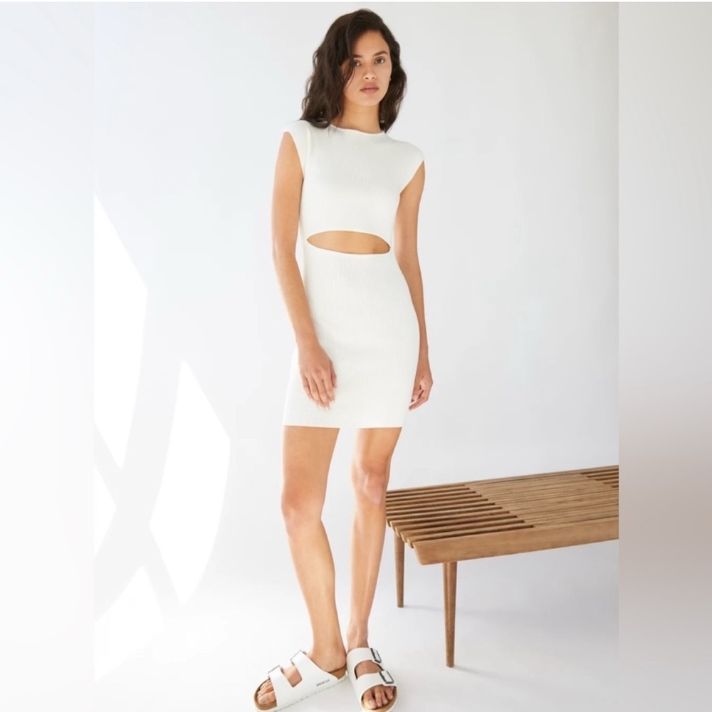 Aritzia Wilfred White Cut-Out Dress